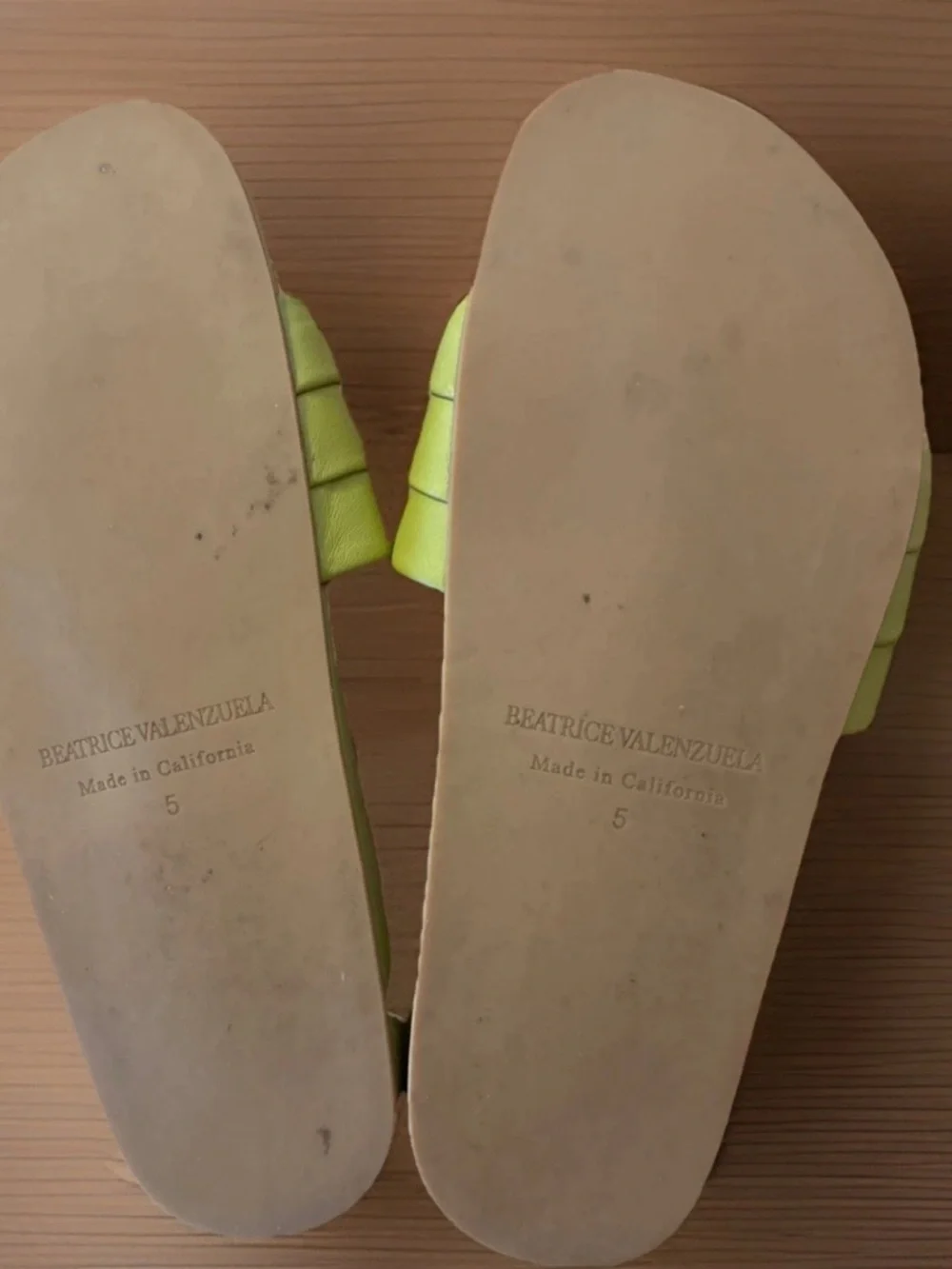Beatrice Valenzuela Sandalia Monocolor Slide Sandals Green Leather - 5 - Picture 3 of 8